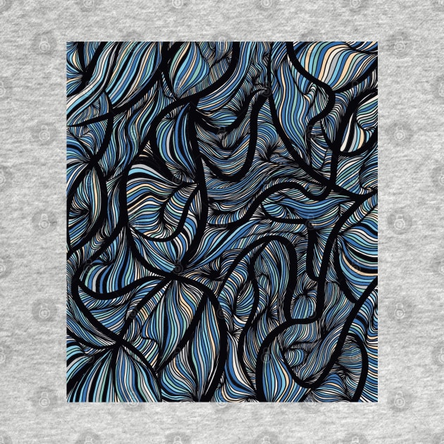 Abstract Blue Waves by halideO